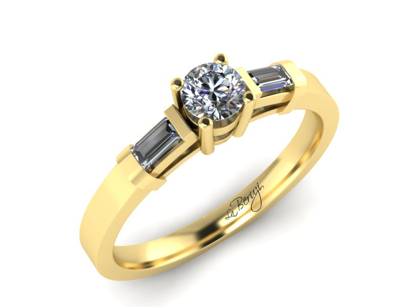 Inel de logodna din aur galben 14K cu diamante de 0,31 ct - MDA067 V3