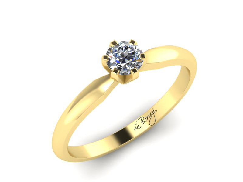 Inel de logodna din aur galben 14K cu diamant de 0,20 ct - MDA032 V3