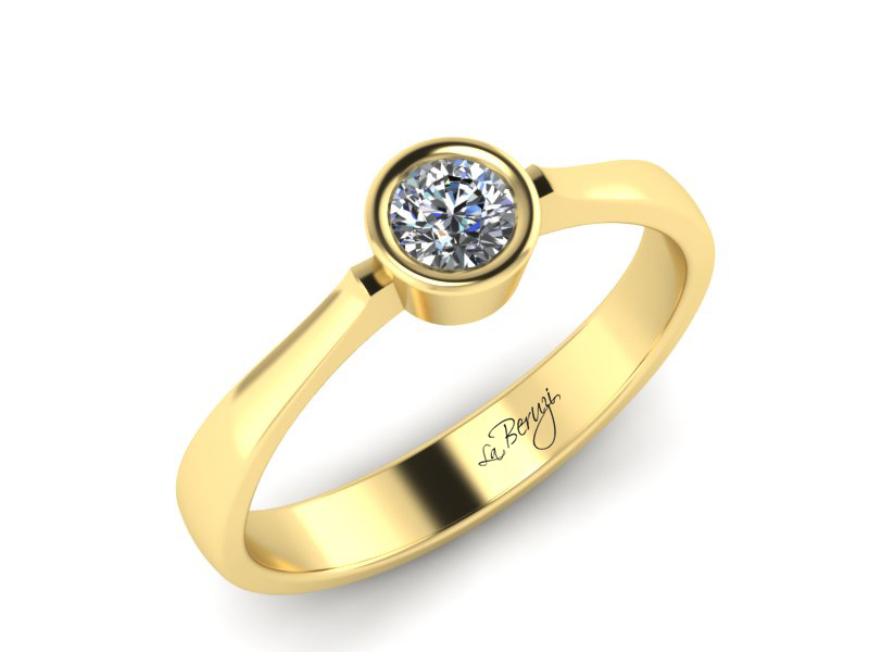 Inel de logodna din aur galben 14K cu Diamant de 0,10 ct - MDA044 V3
