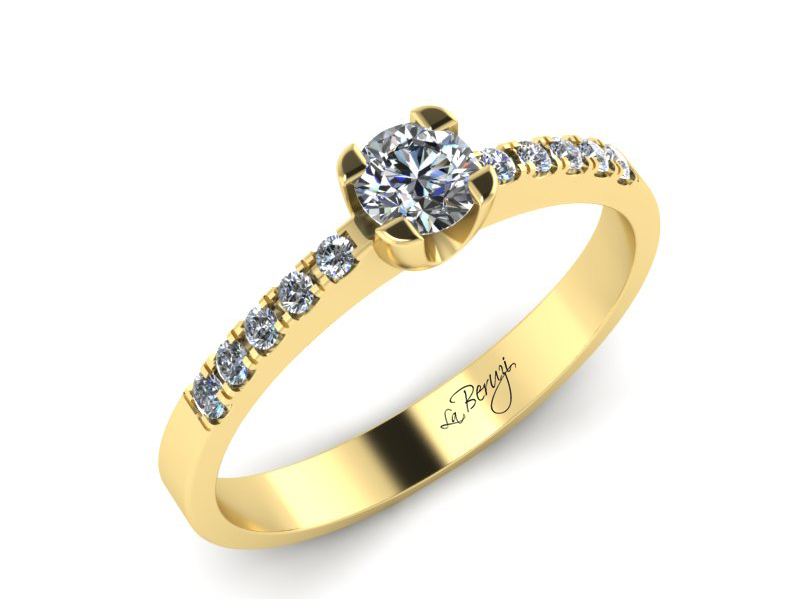 Inel de logodna din aur galben 14K cu diamante de 0,32 ct - MDA002 V3