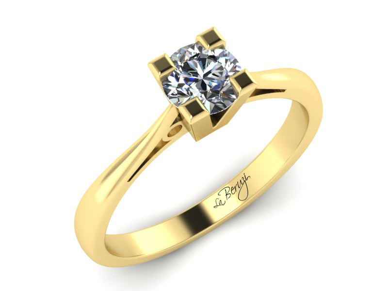 Inel de logodna din aur galben 14K cu diamant de 0,20 ct - MDA021 V3