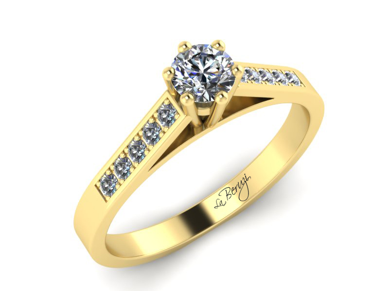 Inel de logodna din aur galben 14K cu diamante de 0,32 ct  - MDA026 V3