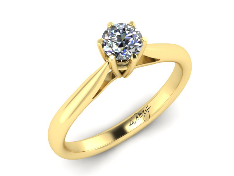 Inel de logodna din aur galben 14K cu diamant de 0,20 ct - MDA023 V3