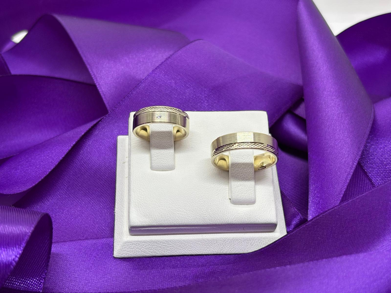 Verighete din aur alb de 14k cu SS 921